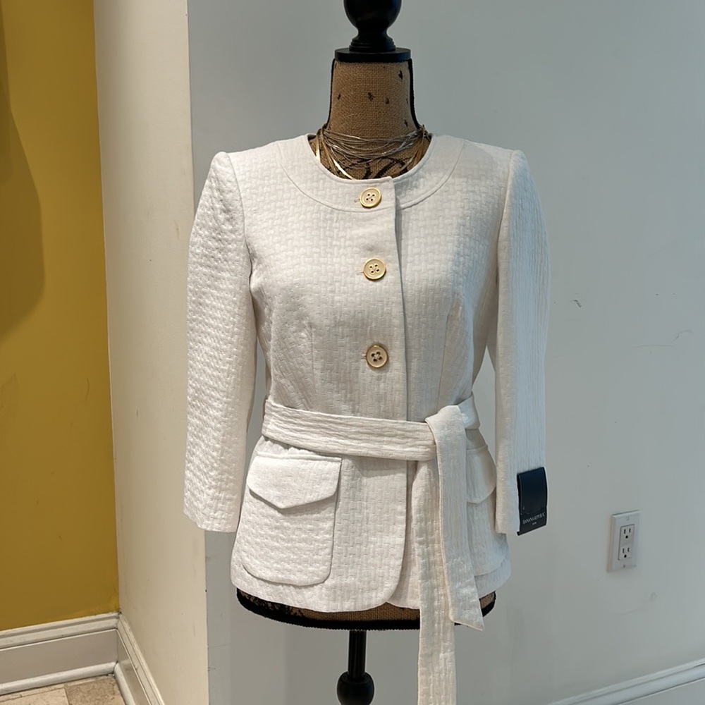 Banana Republic White Off white Crop sleeve Blazer Jacket